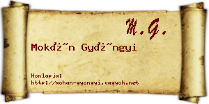 Mokán Gyöngyi névjegykártya